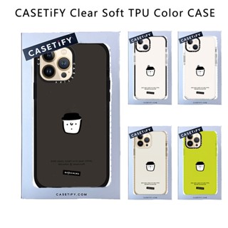 Casetify X WHOSMiNG - GOOD COFFEE Black Beige เคสนิ่ม TPU ใส ขอบขาว ดํา เหลือง นีออน IPhone 14 13 12 11 Pro MAX Mini XS MAX XR X SE 6 6S 7 8 Plus