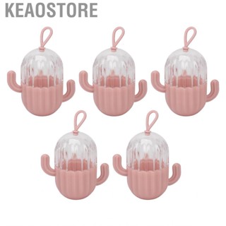 Keaostore Puff Storage Box  Cactus Shape 5pcs Lightweight Dust Proof Transparent Makeup Sponge Holder Moistureproof for Dressing Table Party