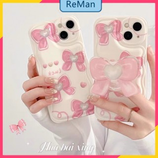 เคสโทรศัพท์มือถือ แบบนิ่ม ประดับโบว์ สีชมพู สําหรับ Apple 13 12 11 promax Air Xr XSMA Xs 7 8 14Promax 14plus 13 12pro 12 11 pro max Xr Xs max 7 8 Plus 13 pro max 13 1212pro 11promax