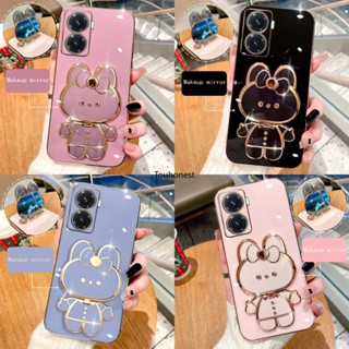 เคส Realme C55 เคส Realme C21 C21Y Casing Realme C25Y Case Realme C31 C33 Case Realme C30S C30 Case Realme Narzo 50i Prime Case Cute Bunny Bracket Cartoon Stand Vanity Mirror Rabbit Holder Phone Cover Cassing Cases Case KT โทรศัพท์มือถือ