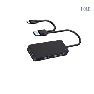 Ace ฮับ USB 3 0 4 พอร์ต บางพิเศษ พร้อมสายเคเบิล USB Type-c USB 3 0 2 ทาง