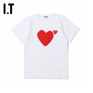 เสื้อยืดแขนสั้นลําลอง พิมพ์ลาย It CDG PLAY COMME des GARCONS Rei Kawakubo แฟชั่นฤดูใบไม้ผลิ และฤดูร้อน สําหรับผู้หญิง