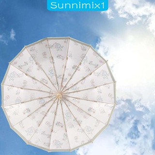 [Sunnimix1] ร่มกันลม พับได้ 16 ซี่ แบบพกพา แข็งแรง สําหรับเดินป่า กลางแจ้ง