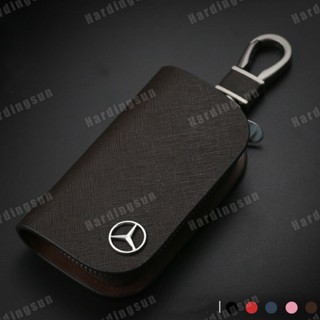 เคสกุญแจรีโมตรถยนต์ แบบหนัง พร้อมกระเป๋าสตางค์ สําหรับ Mercedes Benz Auto A B C E S Class GLA GLC GLK W203 W210 W211 W124 W202 W204 W212 W176