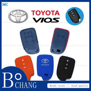 Bochang 【พร้อมส่ง】ปลอกกุญแจหนังแท้ 100% สําหรับ Toyota VIOS-3 ปุ่ม