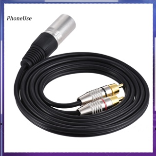 Phoneuse 3M 1 XLR ถึง 2 RCA ปลั๊กตัวผู้ สายสัญญาณเสียงสเตอริโอ เชื่อมต่อสายไฟแยก Y