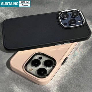 Suntaiho เคสโทรศัพท์มือถือแบบนิ่ม TPU กันกระแทก กันรอยกล้อง สีพื้น หรูหรา สําหรับ iPhone 11 Pro Max 13 12 IP 14 Pro Max X XS XR IP 7 8 Plus