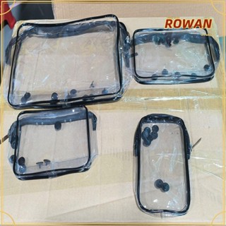 Rowans กระเป๋าเก็บของ PVC กันน้ํา สีดํา เหมาะกับเดินชายหาด สําหรับผู้หญิง 4 ชิ้น