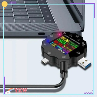 Yew เครื่องทดสอบแรงดันไฟฟ้าดิจิทัล DC หน้าจอสี คุณภาพสูง USB 3.0 18 in1 สําหรับโทรศัพท์มือถือ โวลต์มิเตอร์ แอมมิเตอร์