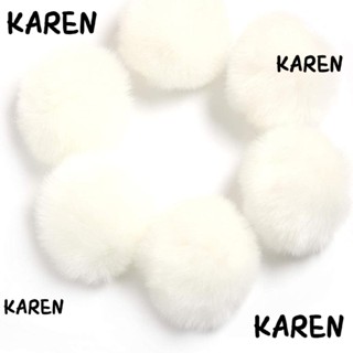 KAREN ปอมปอมขนสุนัขจิ้งจอกเทียม 3.9 นิ้ว 10 ซม. 6 ชิ้น