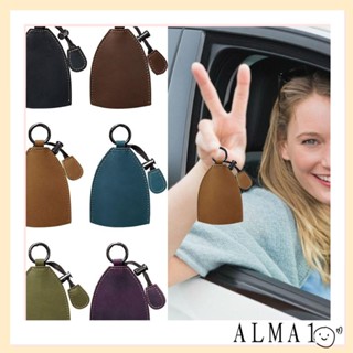 Alma ใหม่ เคสกุญแจรถยนต์ หนัง PU แบบดึงออก กันลื่น สีดํา สําหรับผู้หญิง และผู้ชาย