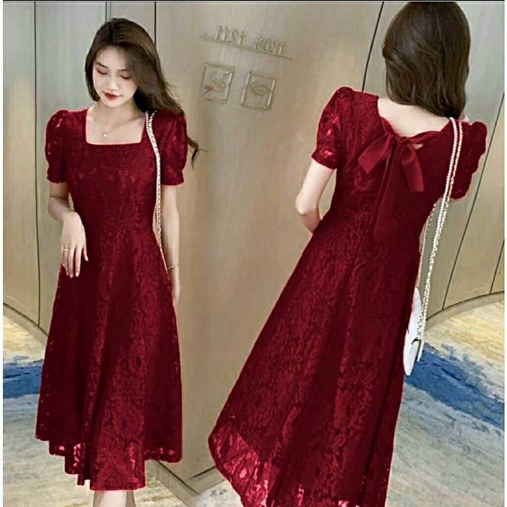 TB9 Premium Midi Dress Elmad ks9 Viral Christmas Fyp Bagus