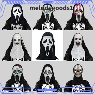 MELODYGOODS1 ใบหน้ากรีดร้อง แบบตลก แฟชั่นสําหรับผู้หญิง|ชุดคอสเพลย์ กะโหลกสยองขวัญ สําหรับปาร์ตี้ฮาโลวีน