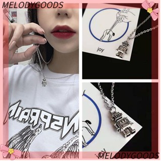 Melodg สร้อยคอโชคเกอร์ จี้หุ่นยนต์ ขนาดเล็ก สไตล์ฮิปฮอป เรโทร เครื่องประดับแฟชั่น ของขวัญวันวาเลนไทน์ สําหรับผู้ชาย