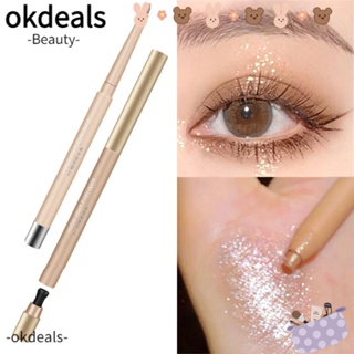 Okdeals อายแชโดว์ ปากกากลิตเตอร์ กันน้ํา ประกายมุก นอนหนอนไหม