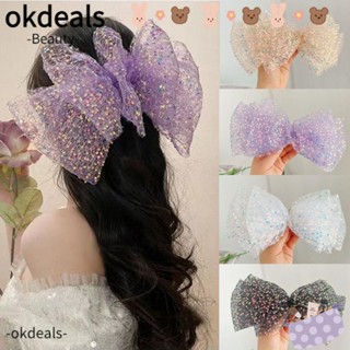 OKDEALS กิ๊บติดผม ประดับโบว์ ขนาดใหญ่ เครื่องประดับ สําหรับผู้หญิง