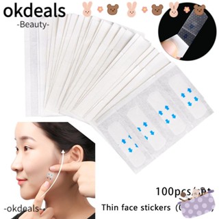 OKDEALS สติกเกอร์ใส ยกกระชับใบหน้า 100 ชิ้น