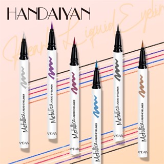 【COD】 Handaiyan ปากกาอายไลเนอร์แบบน้ำสีสันสดใสกันน้ำแห้งเร็วติดทนนาน Matte Blue สีม่วงสีชมพูนีออนอายไลเนอร์ดินสอแต่งหน้าเครื่องสำอางผู้หญิง 6 สี