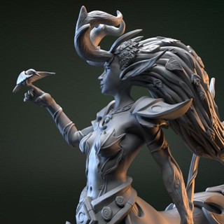 9.9 เหนื่อยมากโมเดลเรซิ่น รูปแม่มด DOTA แฮนด์เมด ไม่เพ้นท์สี 16XF