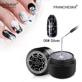 JULYSTAR เจลทาเล็บแมงมุม Art Design Uv Painting Pulling Silk Varnish 8 Ml