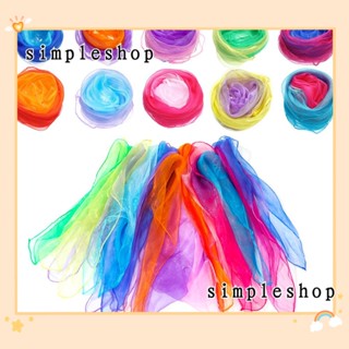 ❀SIMPLE❀ Solid Color Gradient Color Dancing Scarf for Handbag Dance Scarfs Gradient Color Scarf Juggling Performance Props Rhythm Band Scarves Red Color Multifunctional Scarf Music Scarves for Kids Square Silk Scarf