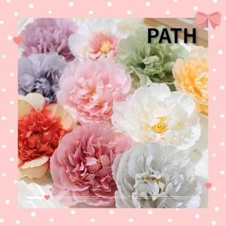 Path ดอกโบตั๋นประดิษฐ์ ผ้าไหม 10 ซม. หลากสี สําหรับตกแต่งบ้าน DIY 10 ชิ้น