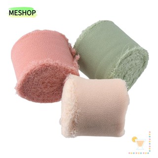 Me ริบบิ้นผ้าชีฟอง สีเขียวงาช้าง สีชมพู 1.5 นิ้ว x 33 หลา 6 ม้วน 6 ชิ้น