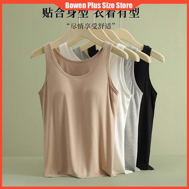 Bowen M-3XL สําหรับ 35-85kgPlus ขนาดผู้หญิงเสื้อแขนกุดพร้อมแผ่นรองหน้าอกคงที่ชุดชั้นในชิ้นเดียวฐานผ้