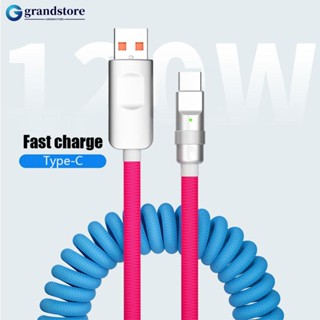 Grandstore สายชาร์จ USB C 120W อลูมิเนียมอัลลอย ยืดหดได้ 2 เมตร L6T3