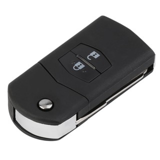 【yunhai】Folding Flip 2 Button Remote Key Fob Case Replace Shell fit for MAZDA 3 5 6