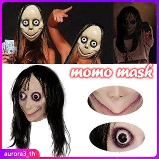 【พร้อมส่ง】 The Horror Scary Mask Momo Challenge Scary Games Cosplay For Halloween Costume