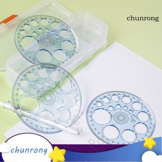 Chunrong ไม้โปรแทรกเตอร์ พลาสติกใส หมุนได้ 360 องศา สําหรับวาดภาพ