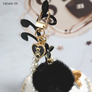 Tatain Ins ใหม่ พวงกุญแจจี้หมีน่ารัก สีชมพู สีดํา สําหรับห้อยกระเป๋าผู้หญิง