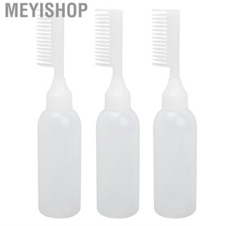 Meyishop Hair Brush Applicator Bottle Dyeing Clear Scale Coloring Root Comb 6oz  White Empty for Beauty Salon