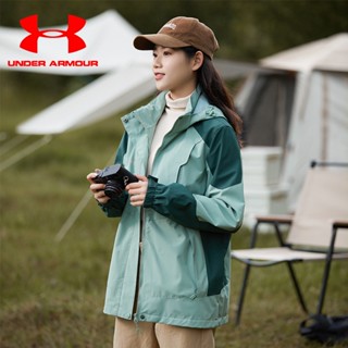 UNDER ARMOUR [M-5XL] เสื้อกันฝน ระบายอากาศ ถอดออกได้ กันน้ํา กันลม คุณภาพสูง เหมาะกับการเล่นกีฬา ปีนเขา ตั้งแคมป์ เล่นสกี กลางแจ้ง สําหรับผู้หญิง