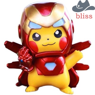 Bliss โมเดลฟิกเกอร์ การ์ตูนโปเกม่อน Iron Man ปิกาจู ของเล่นสําหรับเด็ก