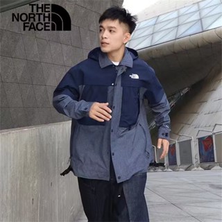 เสื้อแจ็กเก็ตบอมเบอร์ มีฮู้ด ปักลายโลโก้ The North Face แบบดั้งเดิม เหมาะกับใส่กลางแจ้ง สําหรับผู้ชาย และผู้หญิง