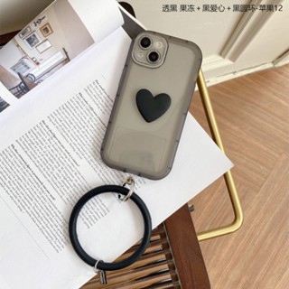 ใหม่ เคสโทรศัพท์มือถือ Tpu ลายหัวใจ 3D พร้อมสายคล้องมือ สีมาการอง สําหรับ Apple 14 X 13promax 12 78