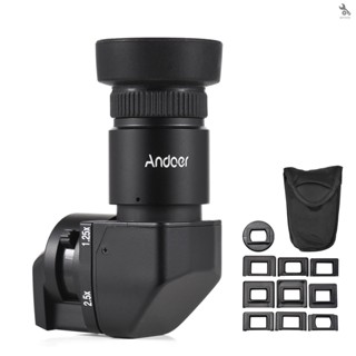 {self} Andoer Camera Viewfinder 1.25X/ 2.5X Magnification Right Angle Viewfinder with 10 Mounting Adapters Replacement for   Pentax Olympus Leica Fujifilm DSLR Camera