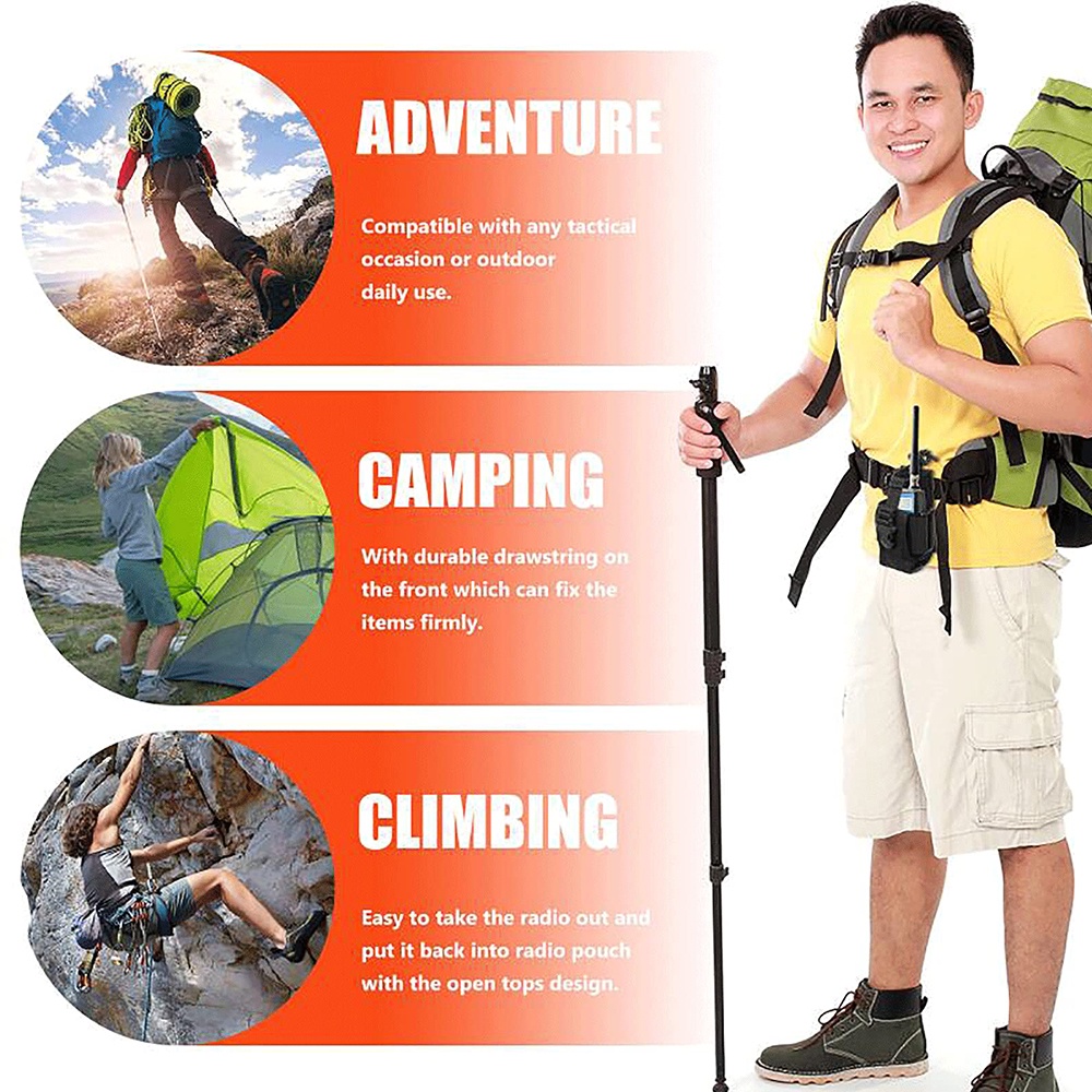 Luc กระเป๋าคาดเอว ผ้าไนล่อน 1000D สําหรับวิทยุสื่อสาร เดินป่า ตั้งแคมป์กลางแจ้ง - รูปที่ 4