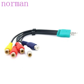 Norman สายเคเบิลอะแดปเตอร์ 3.5 มม. + 2.5 มม. เป็น 5RCA สัญญาณเสถียร ความละเอียดสูง น้ําหนักเบา 18 ซม. สําหรับคอนโซล LCD TV DVD เกม