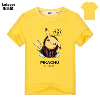 【HOT】2020 Summer New Kids Pokemon Pikachu T shirt Short-Sleeve Cartoon Cute Tops for Kids Boys_09100%cotton