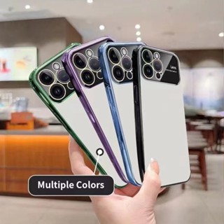 เคสโทรศัพท์มือถือแบบใส ชุบไฟฟ้า ขนาดใหญ่ พร้อมกระจก ป้องกันเลนส์ หรูหรา สําหรับ Xiaomi Redmi Note 12 12c 12s 11 11s 10 10c 9c 9a 9i Note10 Pro 5G 4G