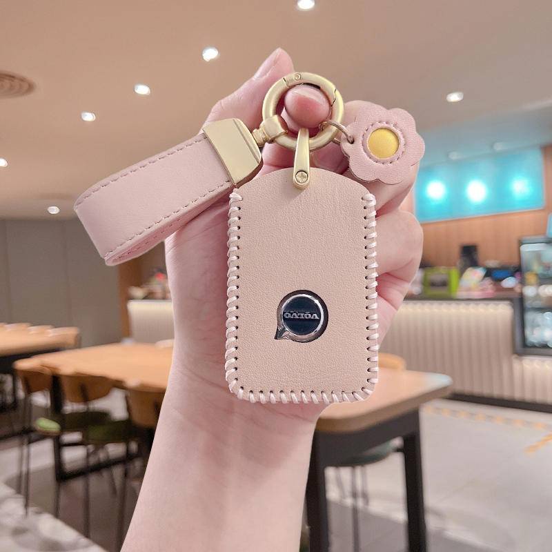 ซองกุญแจรถหนังแท้สำหรับ Volvo xc60 c40 xc90 xc40 s60l s90 ซองใส่กุญแจรถ กุญแจรถ fob ซองกุญแจรีโมทรถย