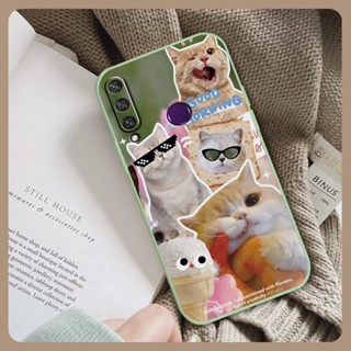 Cartoon Skin-friendly feel Phone Case For Huawei Y6P Anti-fall Lens package protective case cute Solid color phone case