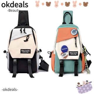 Okdeals กระเป๋าคาดอก กระเป๋าสะพายไหล่ ผ้าไนล่อน ใส่โทรศัพท์ได้ แฟชั่นสําหรับผู้ชาย และผู้หญิง เหมาะกับการพกพาเล่นกีฬา