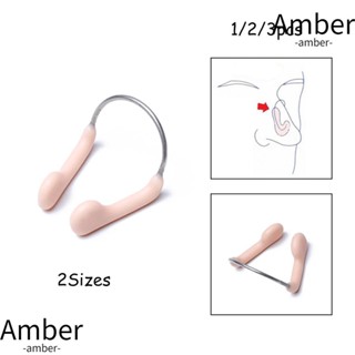 Amber คลิปหนีบจมูก ลวดเหล็ก ซิลิโคนนุ่ม ทนทาน ไม่ลื่นไถล อุปกรณ์เสริม สําหรับเล่นกีฬาทางน้ํา 1 2 3 ชิ้น