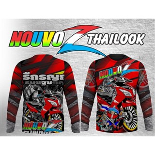 เสื้อแขนยาว ลาย thailand thailook 061 nouvo สีแดง สําหรับปั่นจักรยาน