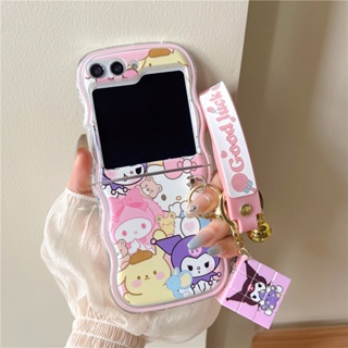 เคสโทรศัพท์มือถือแบบนิ่ม TPU ลายการ์ตูนเมโลดี้ คลื่น 3D พร้อมจี้ลูกบาศก์ สําหรับ Samsung Galaxy Z Flip 5 Flip 4 Flip 3