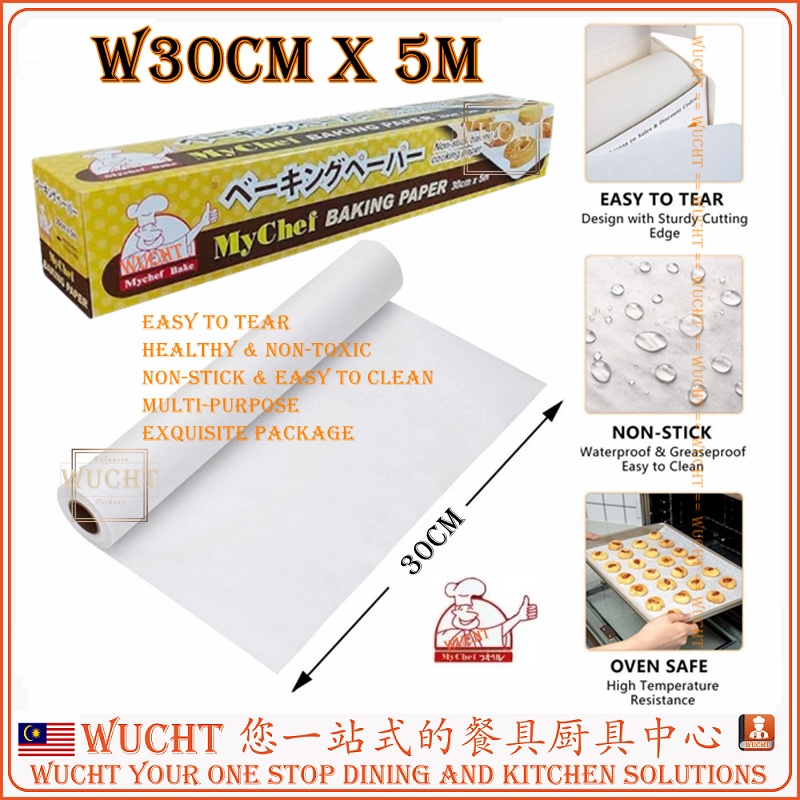 WCHTCrystalWrap Crystal MyChef Baking Paper Crystal Non-Stick Cooking Paper Parchment Paper 30 ซม.45